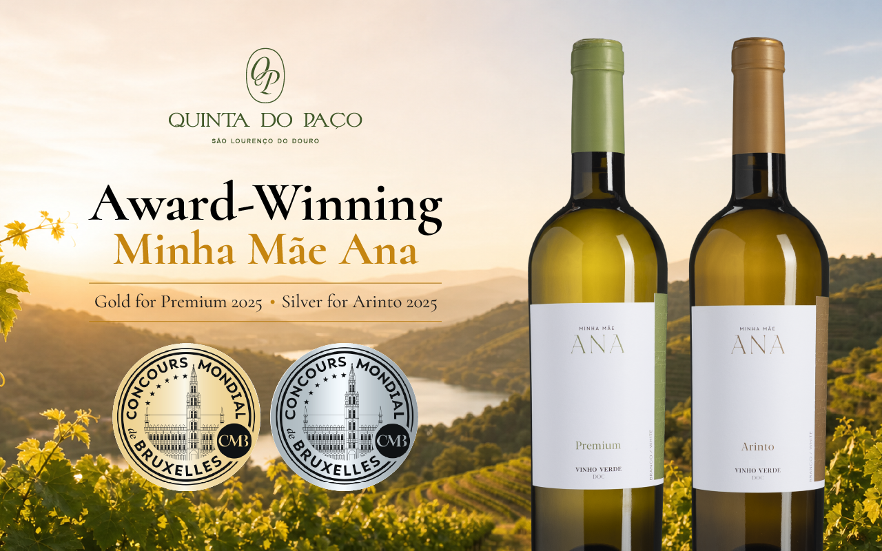 Minha Mãe Ana Premium 2025 was awarded a Gold Medal, while Minha Mãe Ana Arinto 2025 received a Silver Medal at the Concours Mondial de Bruxelles 2026